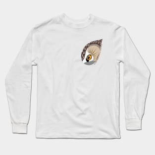 Northern Saw-whet Owl (Small Text) Long Sleeve T-Shirt